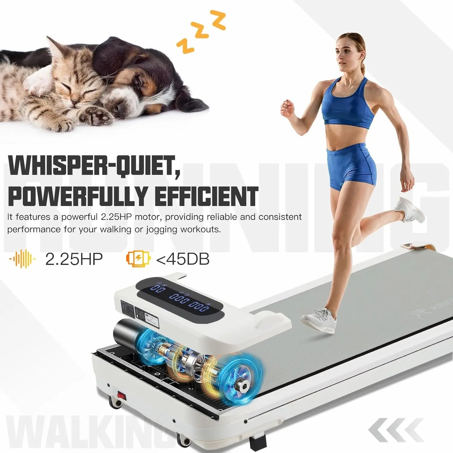 Walking Pad under Desk Treadmill, Remote Control Walking Desk Walking Pad for Home and Office.