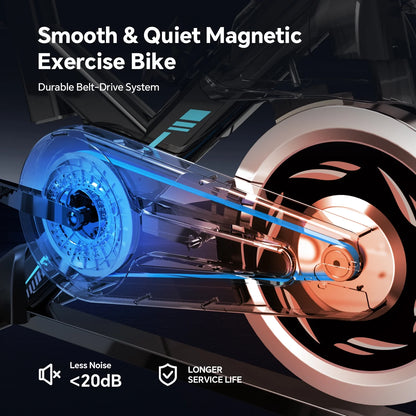 Magnetic Indoor Cycling Bike Stationary Exercise Bikes Home Cardio Workout Bicycle Machine 350Lb Flywheel Weight 40Lbs