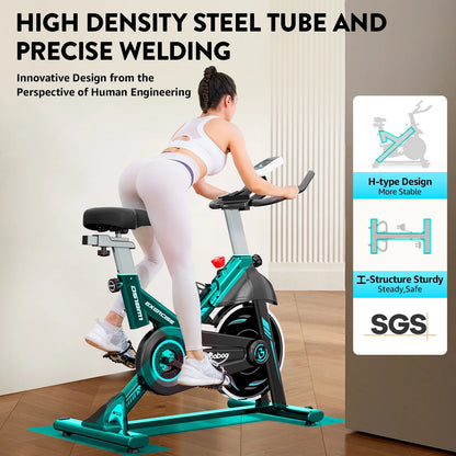 Magnetic Indoor Cycling Bike Stationary Exercise Bikes Home Cardio Workout Bicycle Machine 350Lb Flywheel Weight 40Lbs