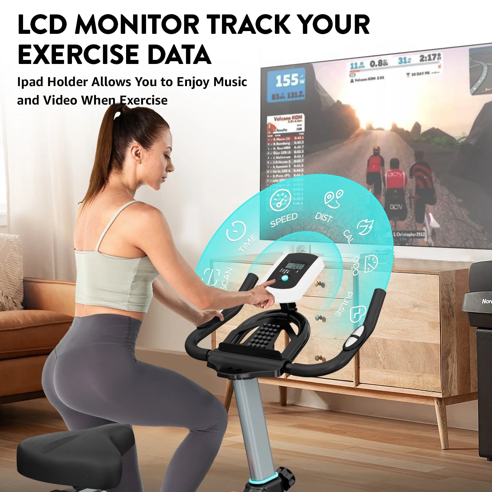Magnetic Indoor Cycling Bike Stationary Exercise Bikes Home Cardio Workout Bicycle Machine 350Lb Flywheel Weight 40Lbs