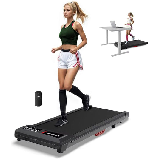 0.6-3.8MPH Speed, 2.5HP under Desk Treadmill with Remote Control, Compact Design, LED Display, 300 Lbs Max Weight Capacity